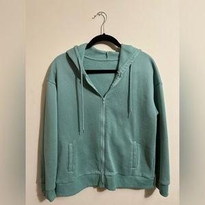 Green Oversized Large Size Zip Up